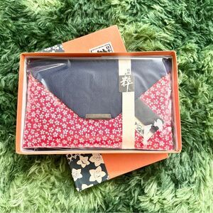 Vintage Red Floral and Navy Envelope Clutch
